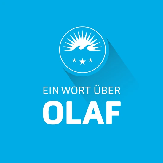 Ein Wort über Olaf Ein blauer Hintergrund mit weißer Aufschrift auf dem steht Ein Wort über Olaf
