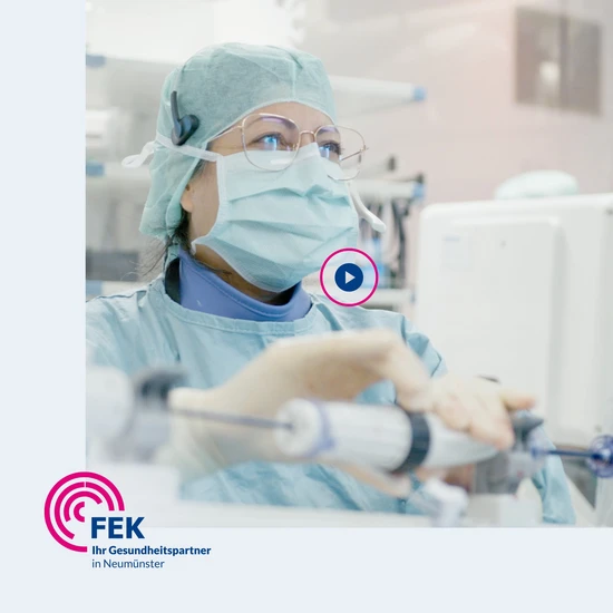 Kurzfilme für das Friedrich-Ebert-Krankenhaus Neumünster Foto einer Krankenhausangestellten in Schutzkleidung